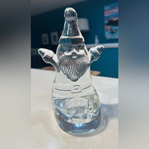 Vintage Crystal Santa Clause Candle Votive Holder